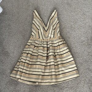 J. Crew Gold and Black Backless Dress